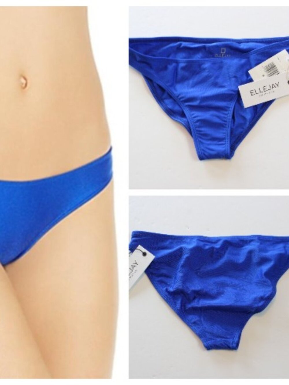 Ellejay Diane Bikini Swim Bottom Shimmer Blue Small NWT